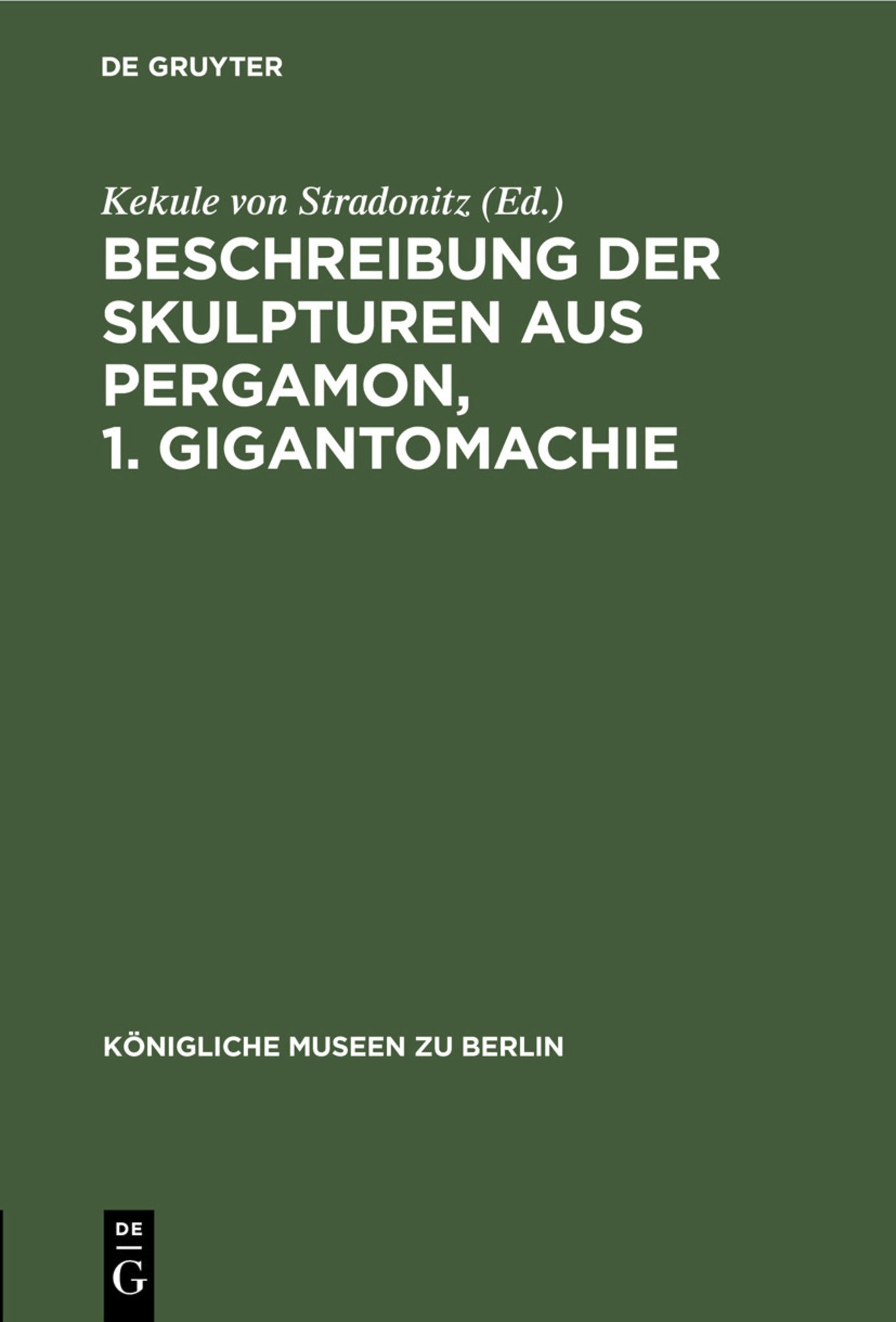 Beschreibung der Skulpturen aus Pergamon, 1. Gigantomachie